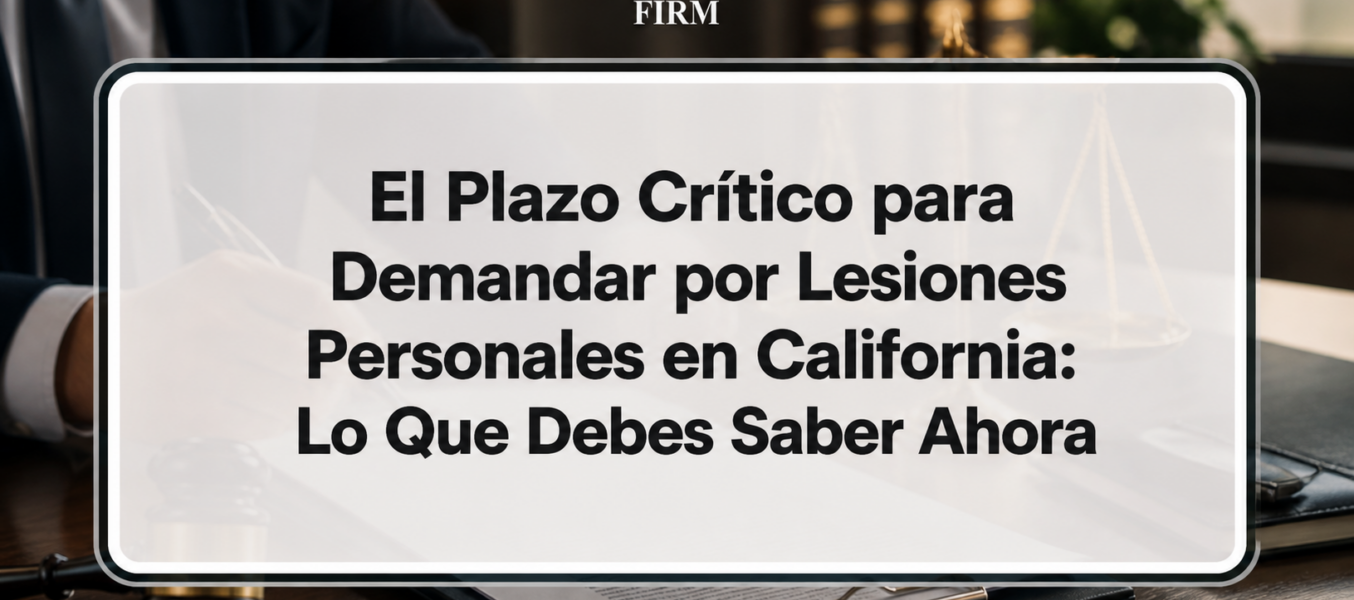 El Plazo Crítico para Demandar por Lesiones Personales en California: Lo Que Debes Saber Ahora